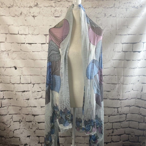 813 Ottotredici Scarf Balloon‎ Print Rectangle Modal Silk Blend Multicolor - Picture 1 of 10